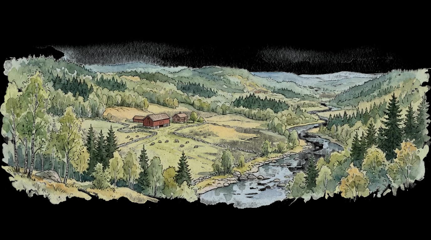 Landskapsillustrasjon for Viken